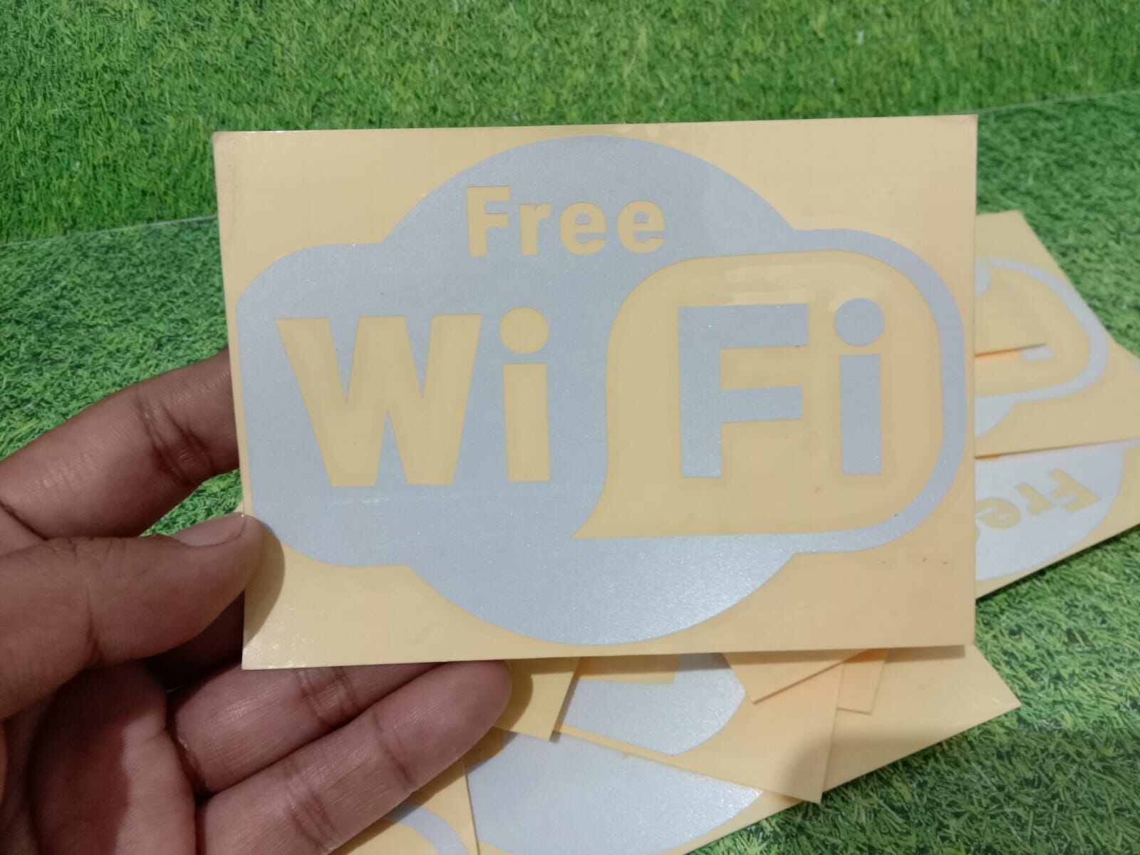 Sticker free wifi cutting 12x8cm stiker area wifi cutting stiker rumah ...