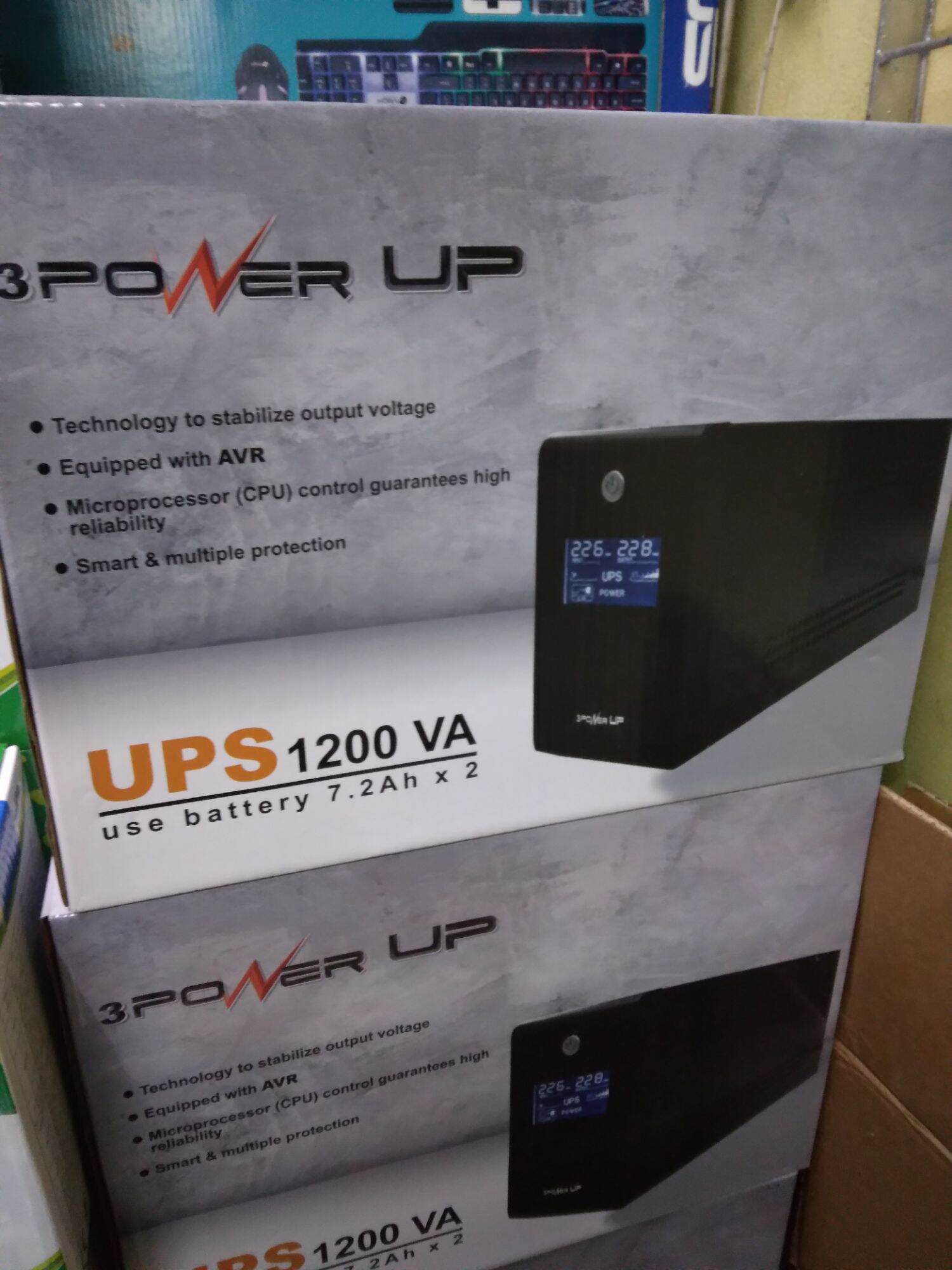 UPS POWER UP 1200VA / UPS 1200 VA stabilizer include RESMI Lazada