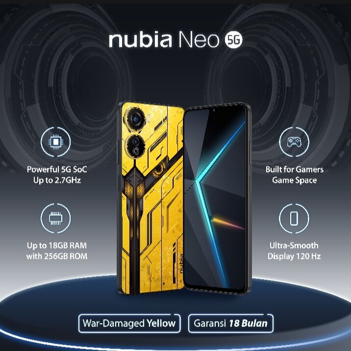 Nubia neo 5G smartphone 8GB + 256GB (10GB extended RAM) Harga  2,349,000 Ringgit*Penghantaran Percuma