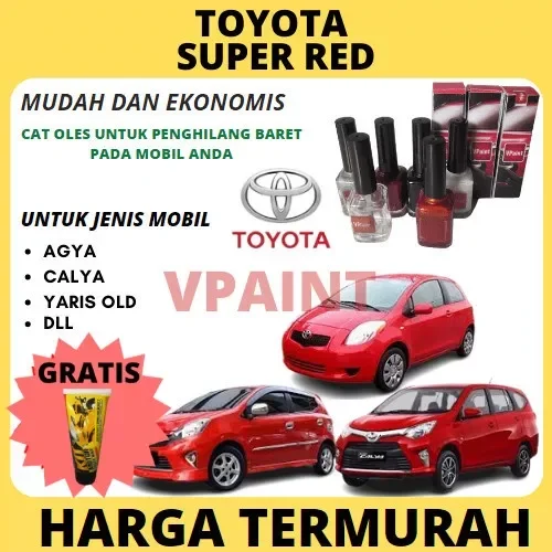 CAT OLES PENGHILANG BARET MOBIL TOYOTA SUPER RED AGYA/CALYA /YARIS OLD DLL Giá 55,000 Đồng*Miễn phí vận chuyển