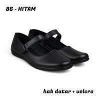 NEVIS Sepatu Pantofel Wanita Nvs 86 Paskibra Sekolah Hitam Kretekan Sol Flat Datar
