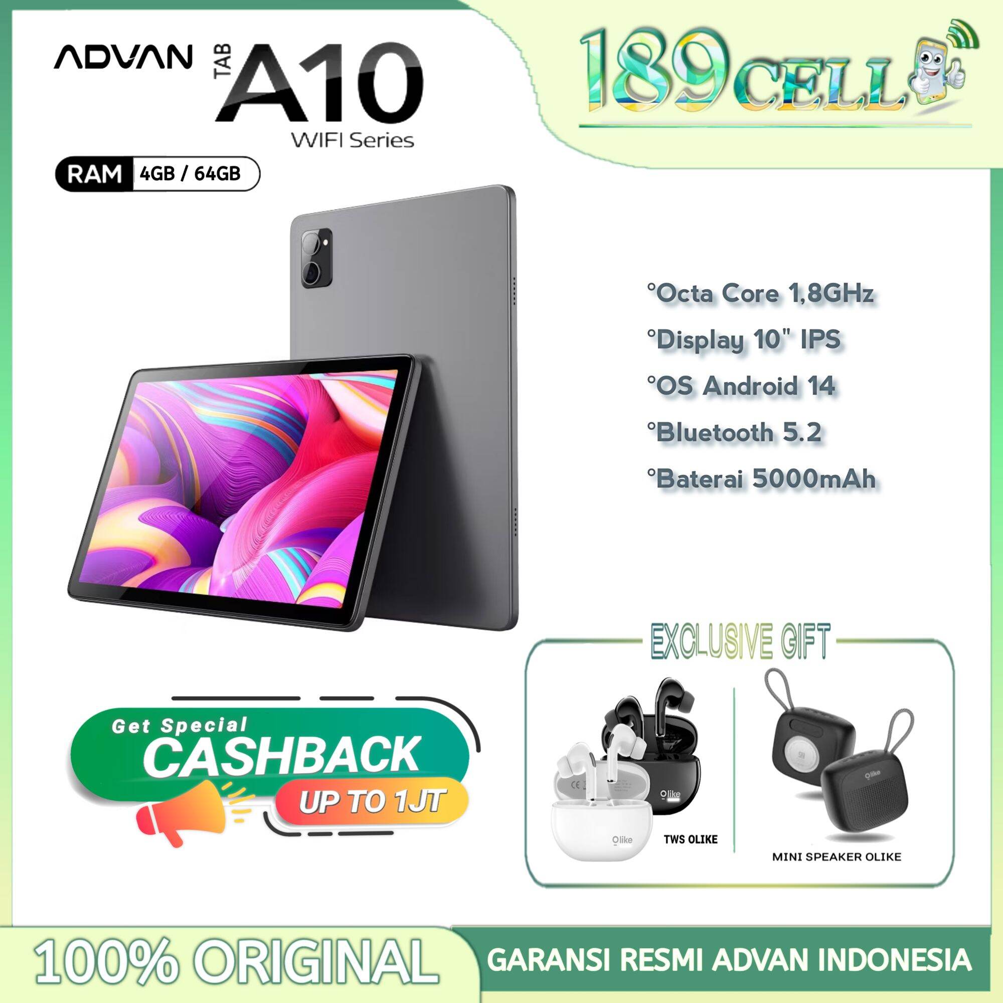 Advan Tab A10 Wifi 4/64Gb - 10.1'' Ips Screen Tablet - Official Advan Guarantee Giá 1,099,900 Đồng*Miễn phí vận chuyển