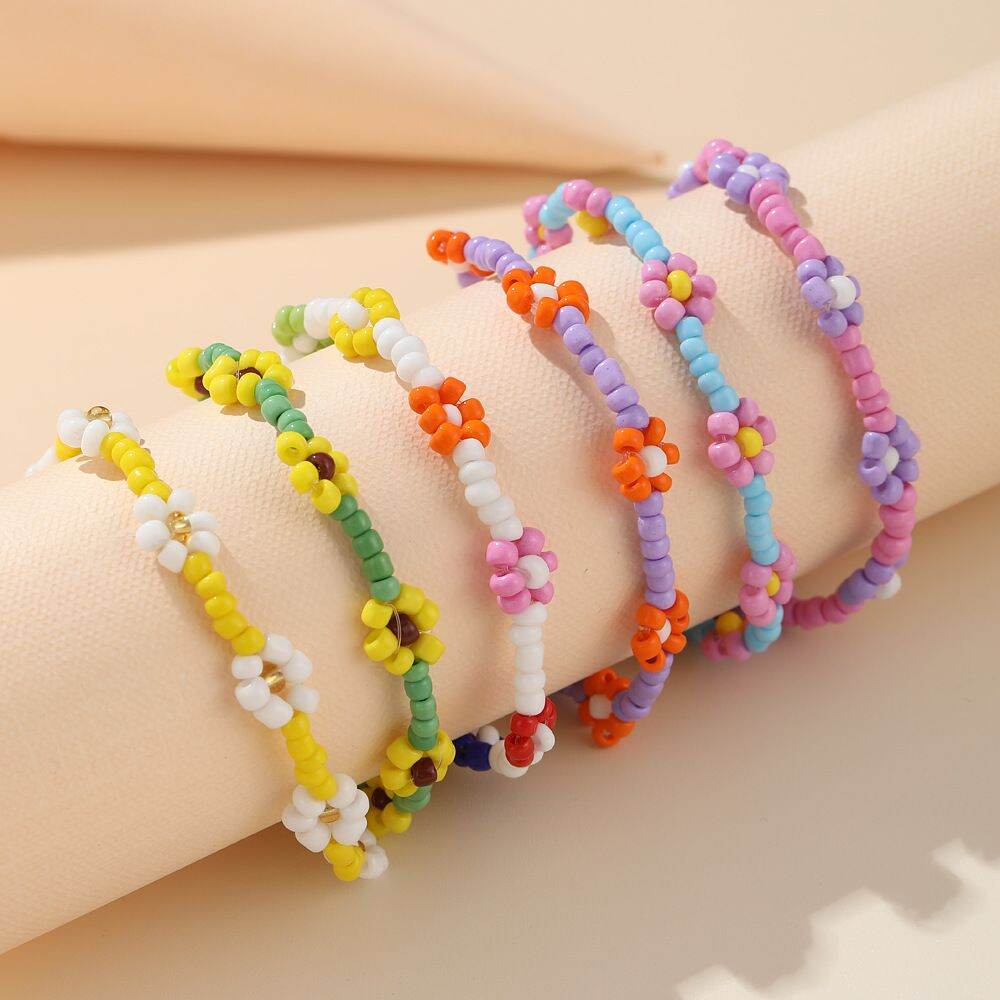 GELANG MANIK BEADS RING KOREA MODEL TRANSPARAN MIX/ GELANG SMILE