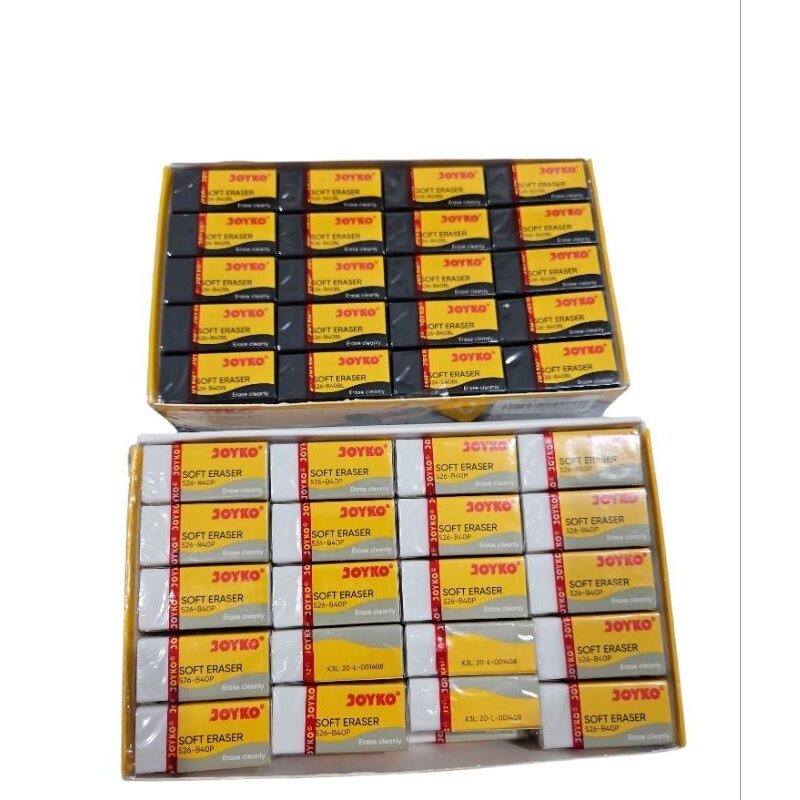(12pcs) Penghapus pensil Joyko hitam putih kecil / Joyko eraser / karet penghapus