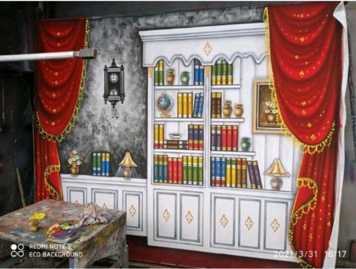 background wisuda rak buku merah putih | Lazada Indonesia