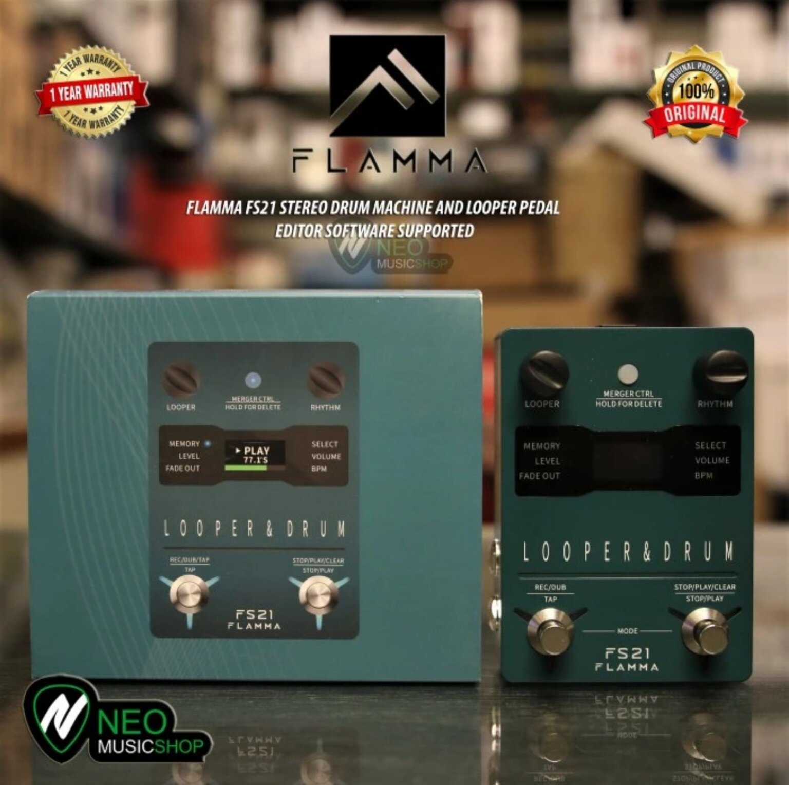 Flamma FS21 Stereo Drum Machine and Looper Pedal Lazada Indonesia