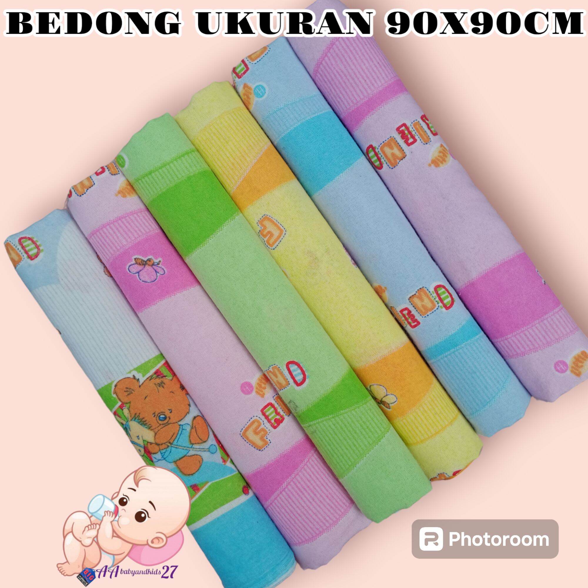 12PC Bedong Bayi Baru Lahir Ukuran +/- 90 X 90CM Bahan Flanel Standard merk LUVLY DAN ANA SMILE