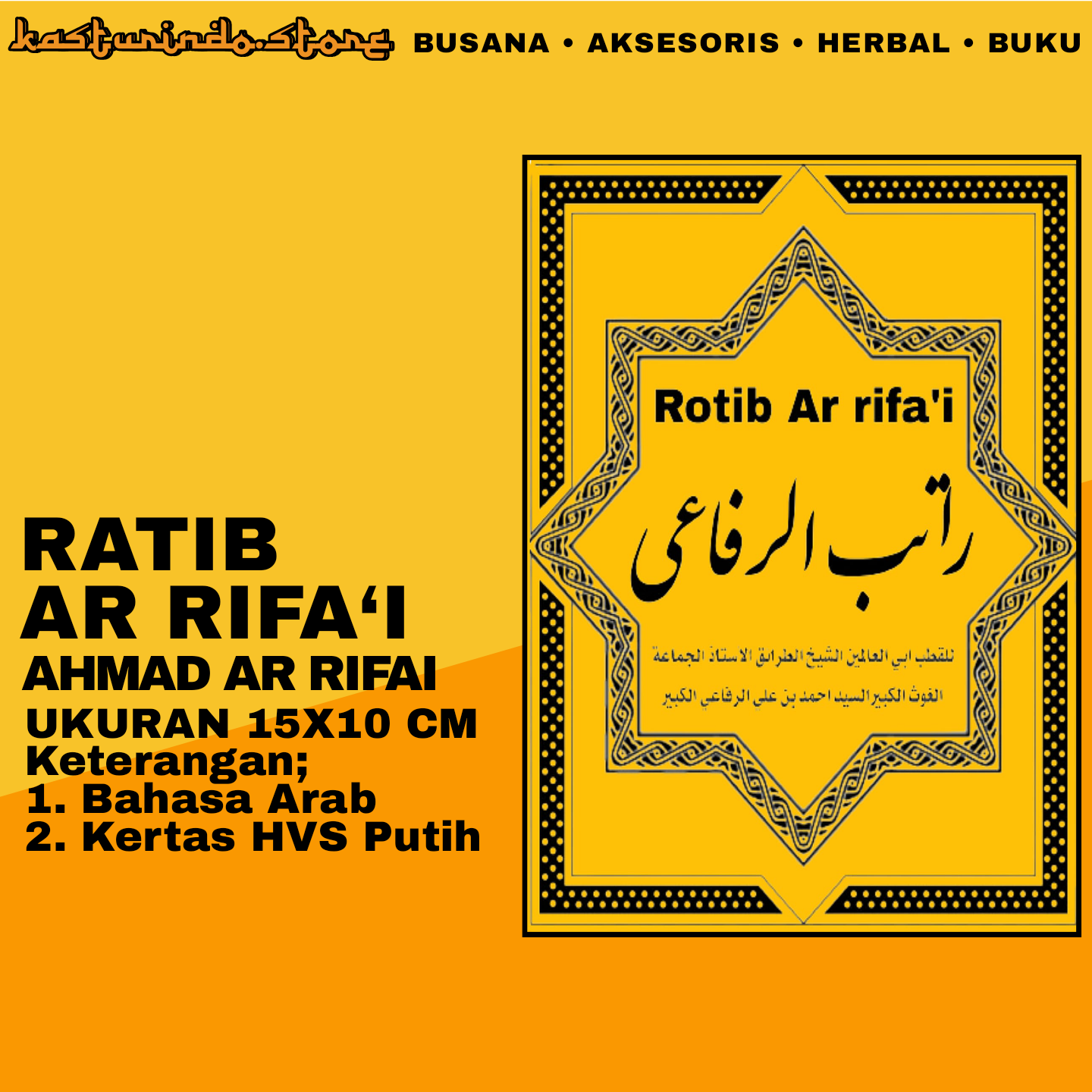 Buku / Kitab Ar Rifaiyah Karya Syekh Ahmad Arrifai Ukuran 15X10 CM ...