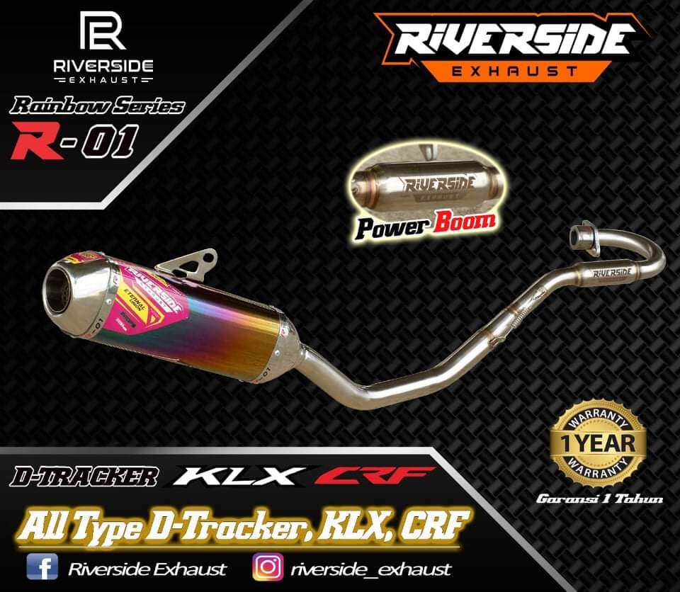 KNALPOT ORIGINAL RACING CRF 150 KLX 150 DTRACKER 150 WR155 ORIGINAL RIVERSIDE EXHAUST TIPE R-01 RAINBOW SERIES Harga 1,350,000 rupiah*Gratis Ongkir