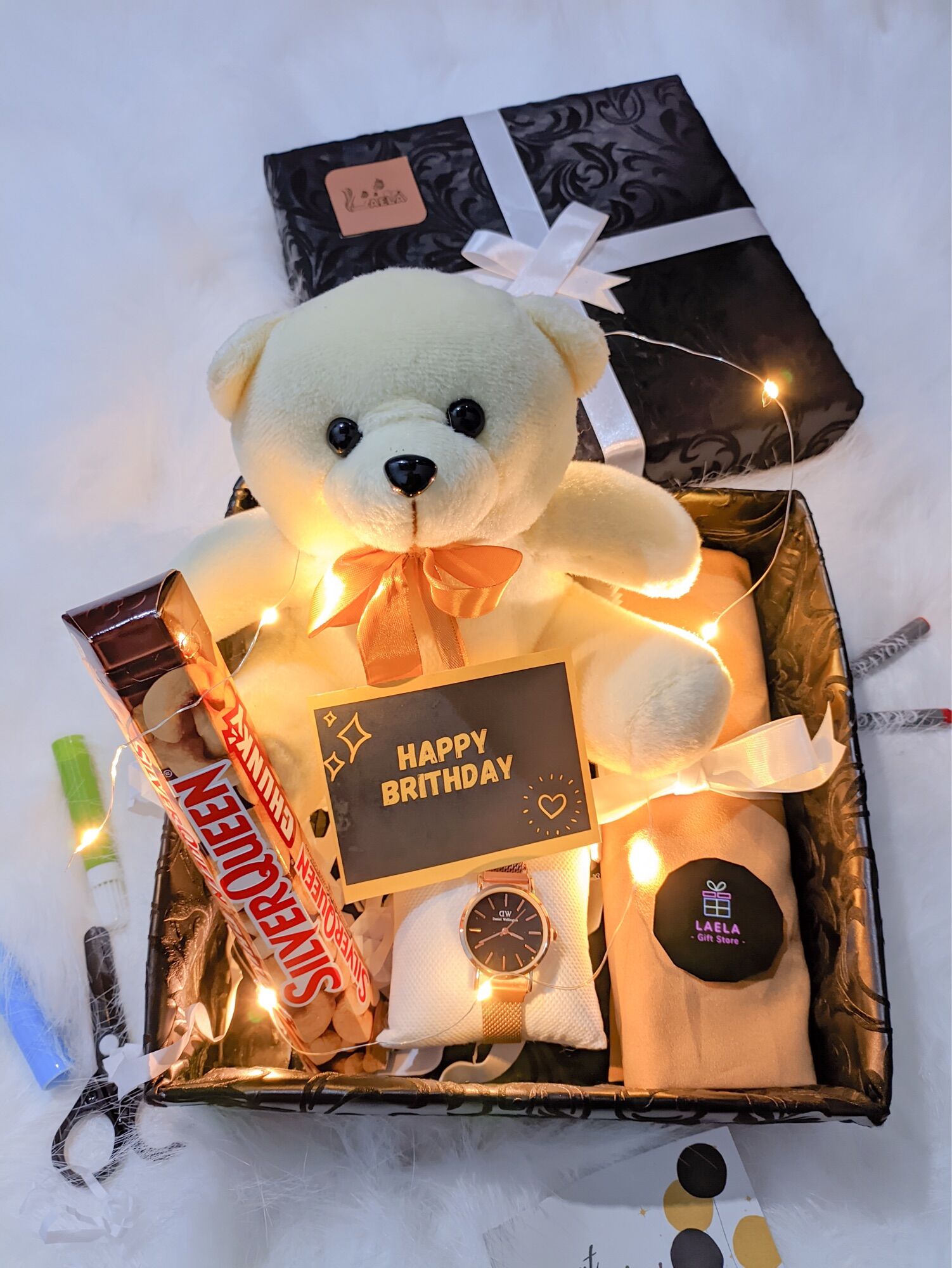 Hampers birthday giftsgraduation hadiah anniversary present pasmina doll wallet wristwatch girl Hadiah…