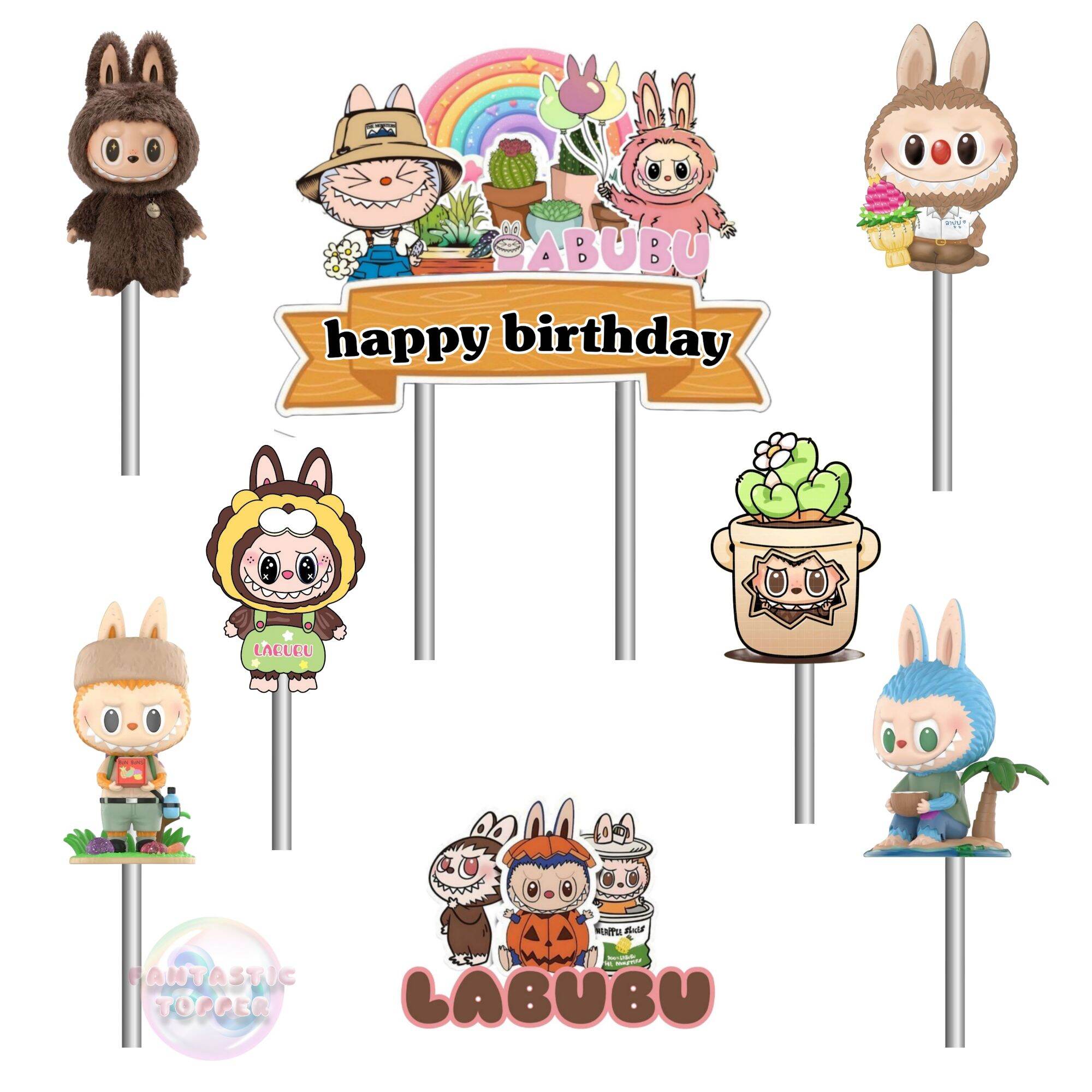 topper labubu / hiasan kue tusuk / hiasan kue ulang tahun MURAH