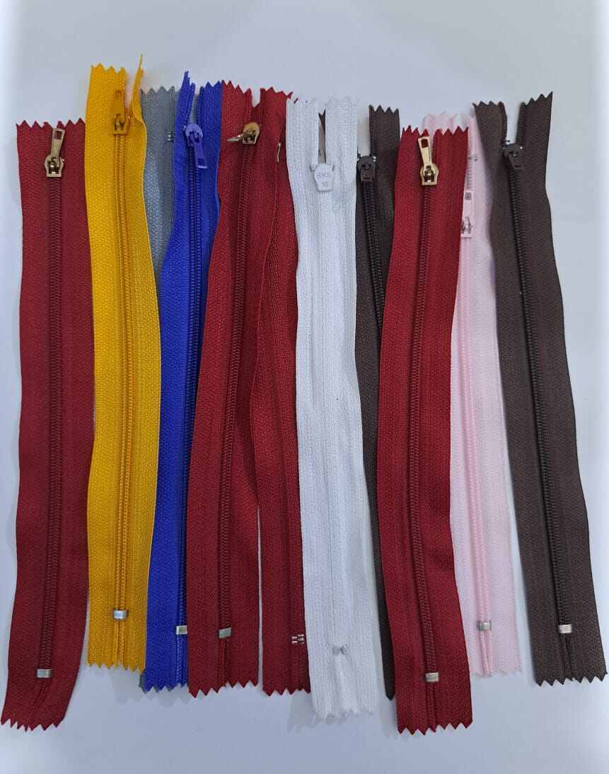 Sleting resleting bahan rits ukuran 7inch /17.5Cm 1 lusin mix random warna