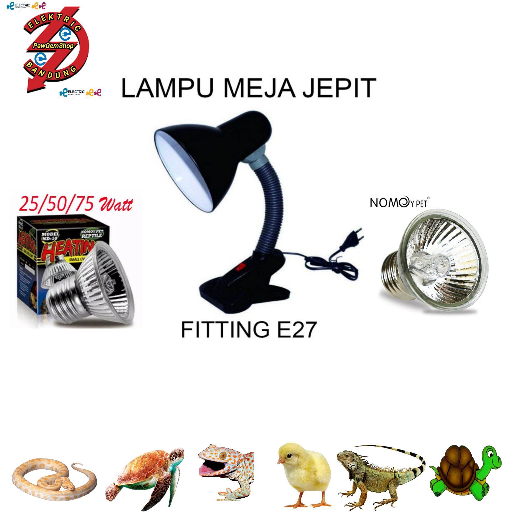 Lampu Uva Uvb 25watt Fitting Sorot Plafon E27 Pemanas Hewan Reptile ...