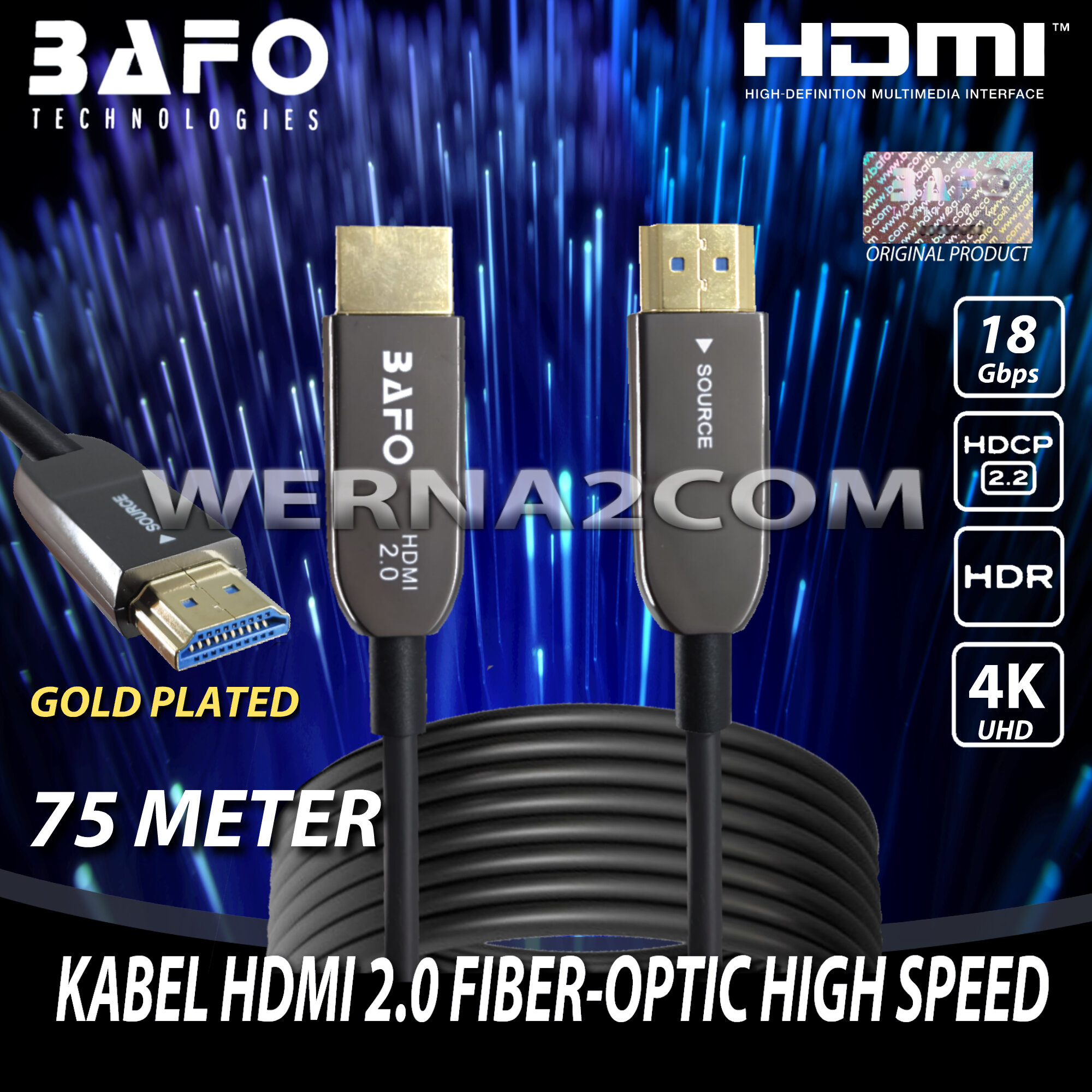 Bafo Kabel Hdmi Fo Fiber Optic V Support K Meter Original