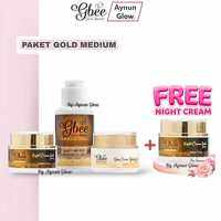GBEE GLOW BEAUTY SKINCARE PAKET GOLD MEDIUM UNTUK KULIT NORMAL SUSAH PUTIH BISA UNTUK HILANGKAN BEKAS JERAWAT