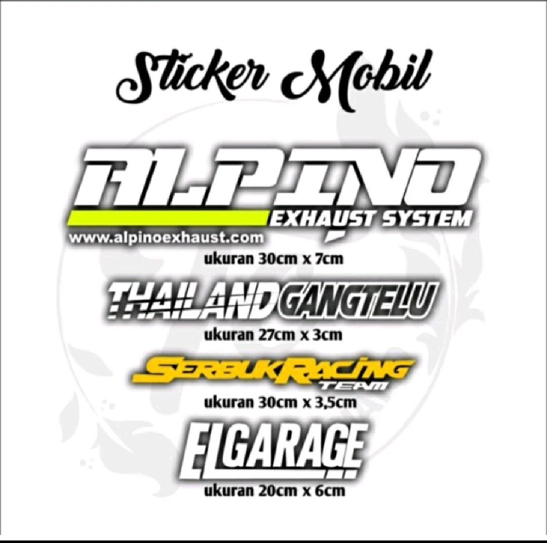 STIKER MOBIL STIKER ALPINO THAILANDGANGTELU SERBUK RACING TEAM ELGARAGE ...