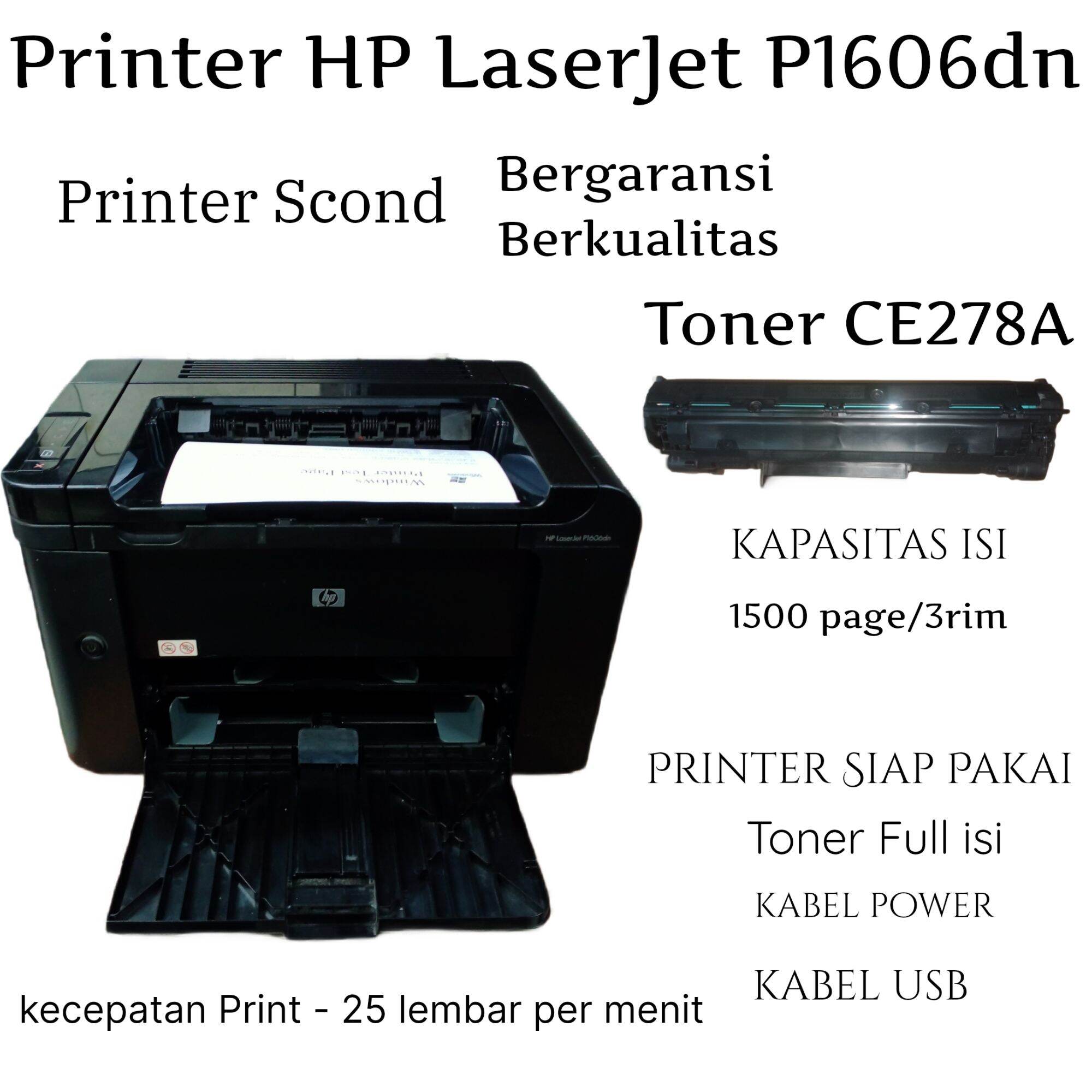 printer hp LaserJet p1606dn duplex/print otomatis bulak balik, network