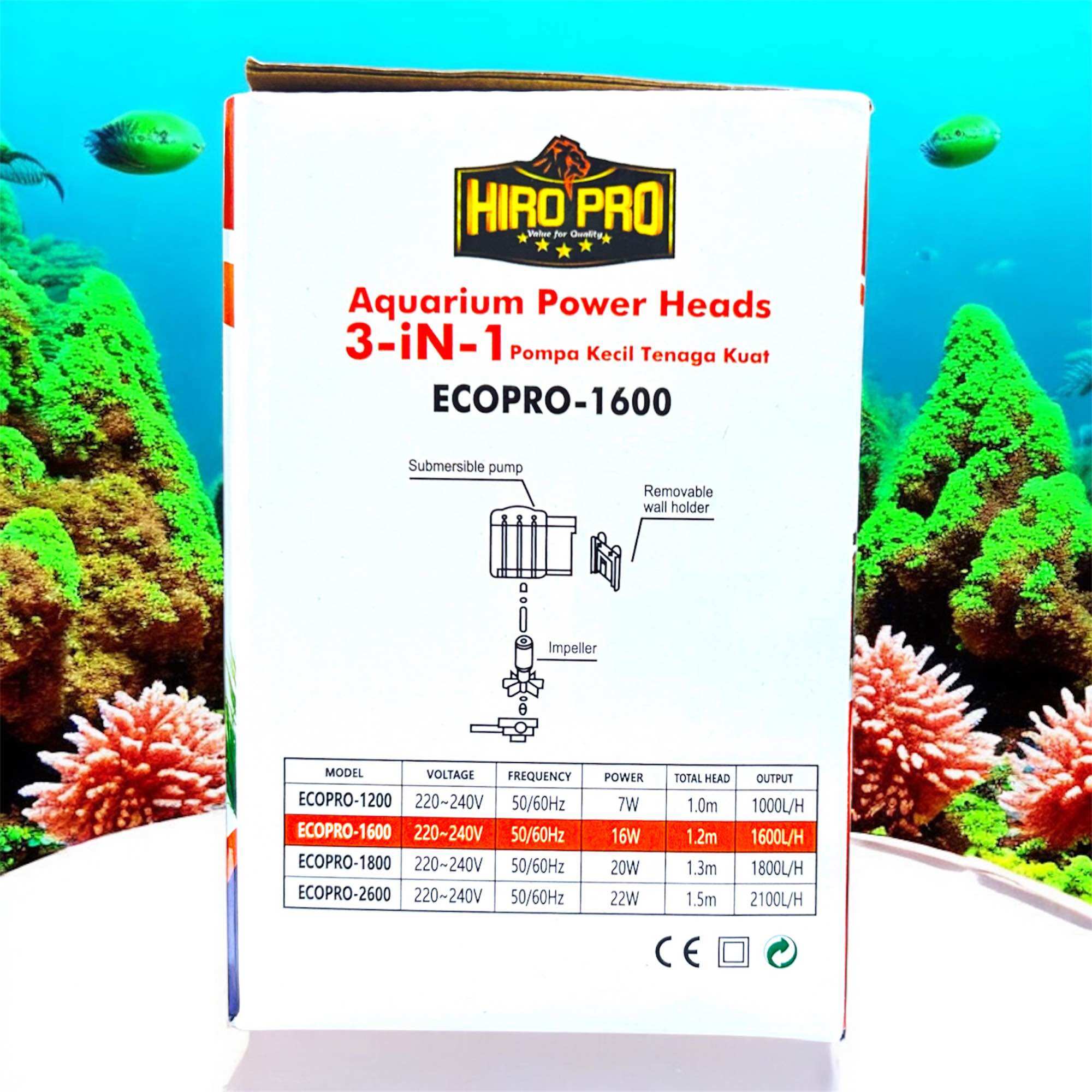 HIRO PRO ECO 1600 POMPA KOLAM AQUARIUM POWER HEAD