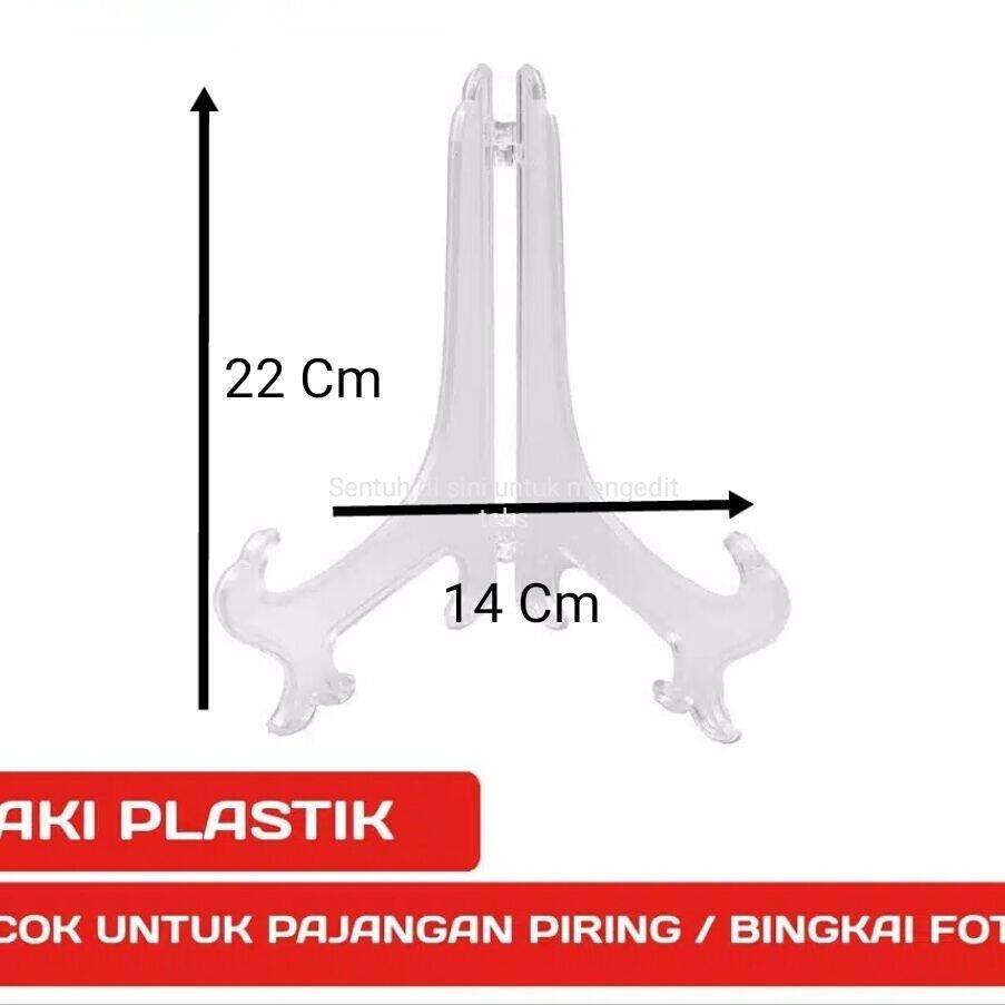 Kaki Panjangan 22 cm Standing triangle piring hias/pajangan