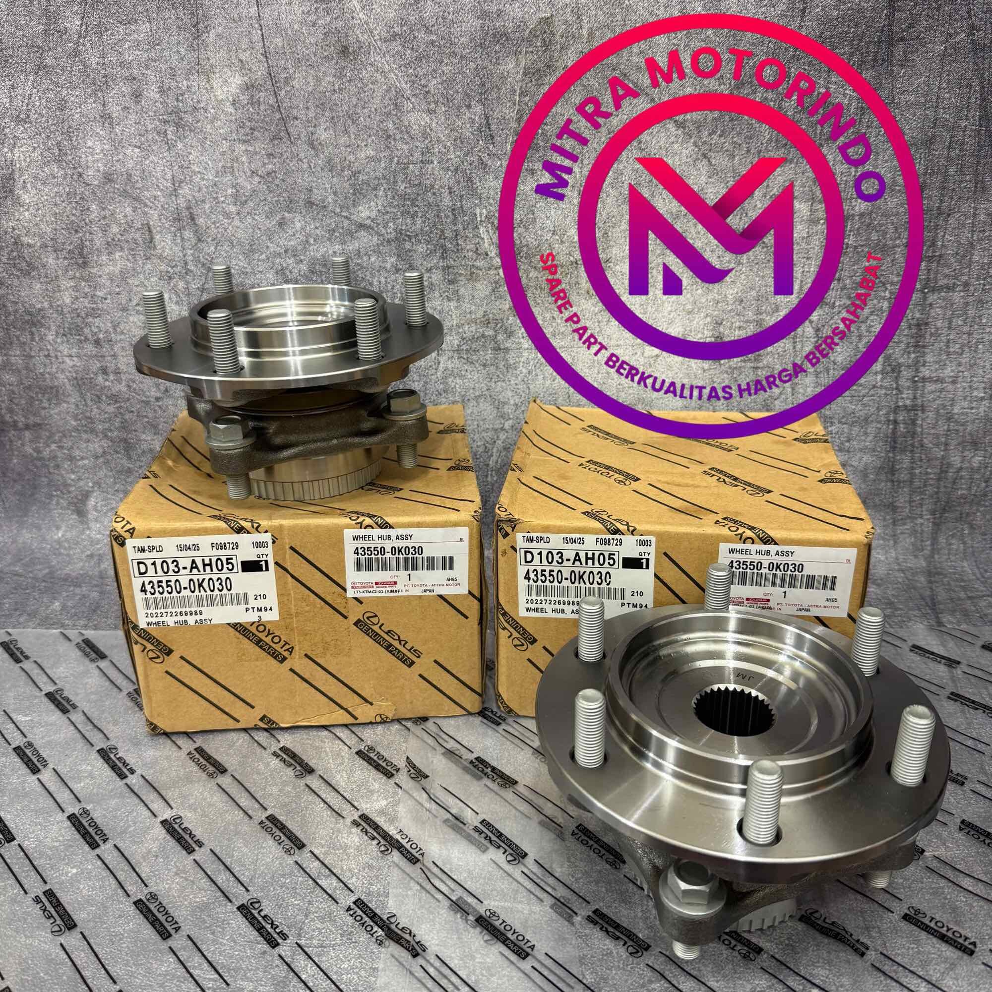 Nap Wheel / Front Wheel Hub Complete / Front Wheel Bearing Assy Toyota Hilux Vigo/Fortuner Diesel (1Pcs) 43550-0K030 Harga 800,000 rupiah*Gratis Ongkir