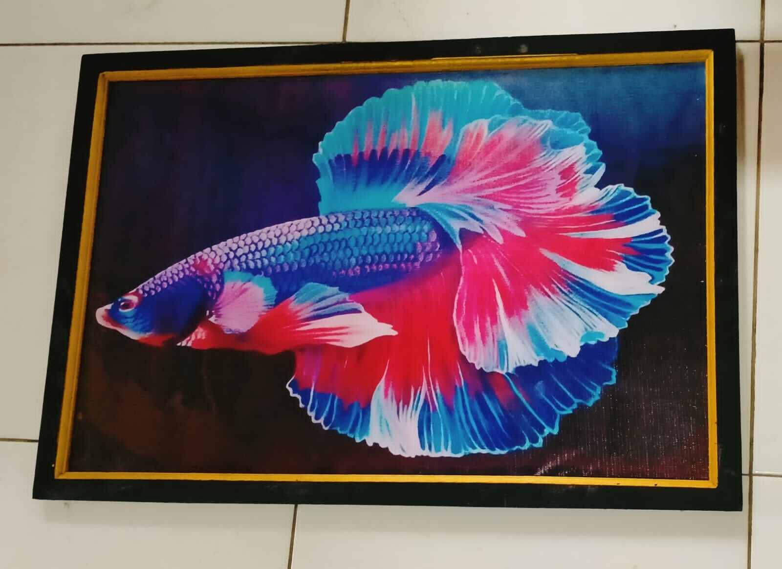 Ikan laga lukisan Draw Lukisan