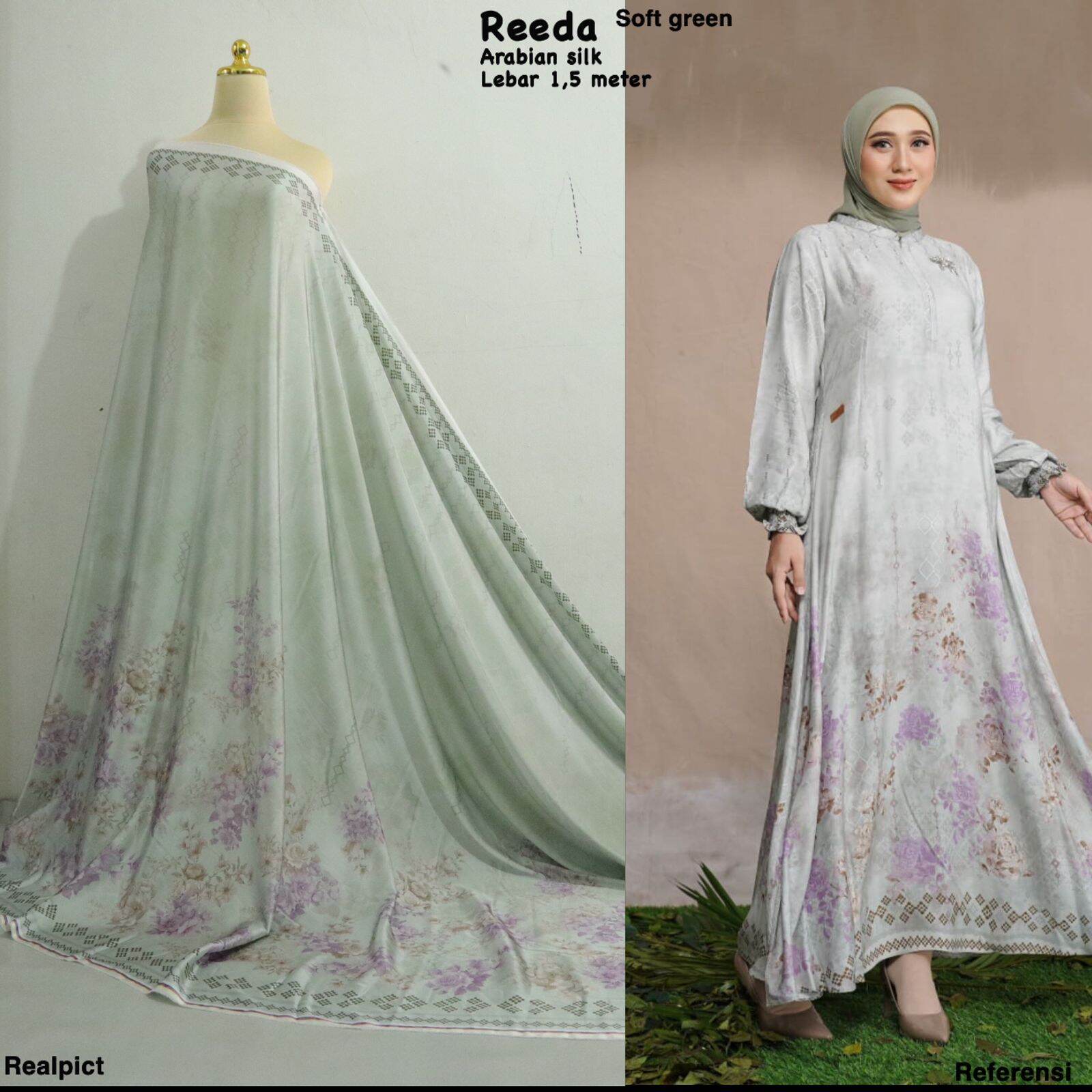 Mataka Reeda kain arabian silk | kain motif reeda | bahan meteran adem | COD | harga ...