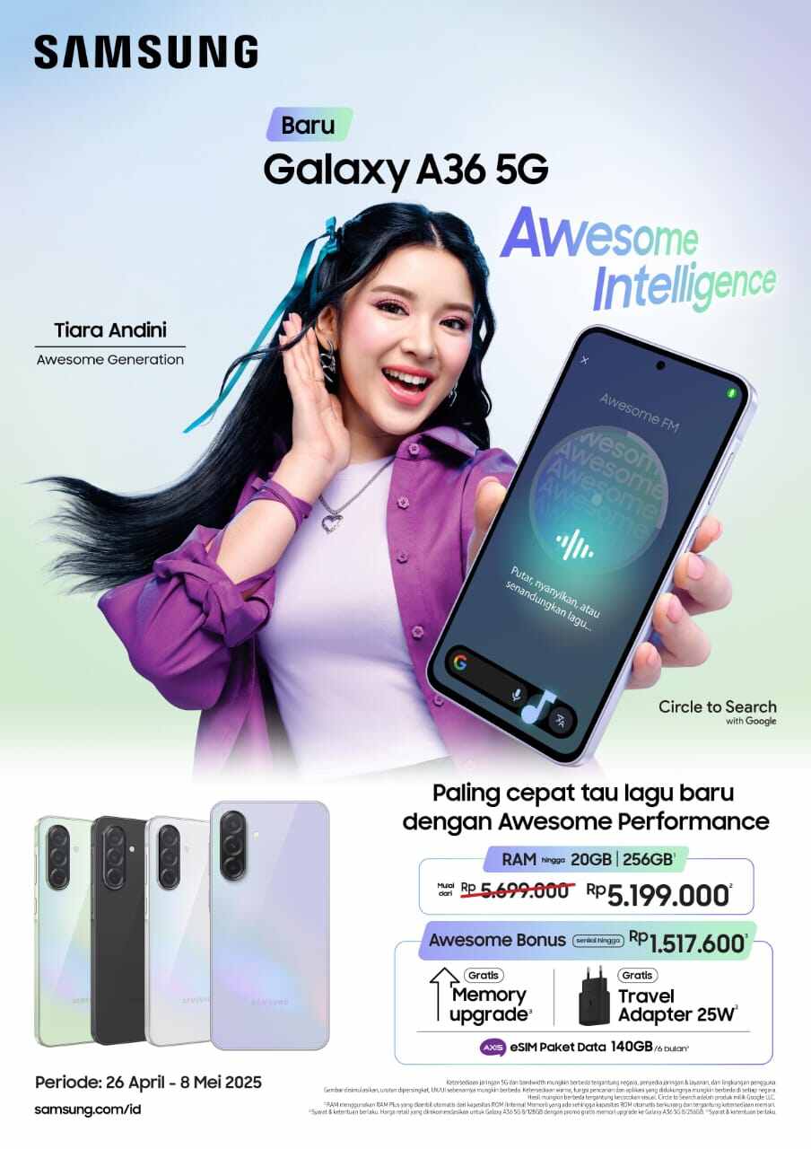 Samsung New galaxy A56 8/256gb Harga 6,199,000 rupiah*Gratis Ongkir
