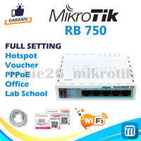MikroTik RB750 Full Setting Hotspot Voucher RT RW Net
