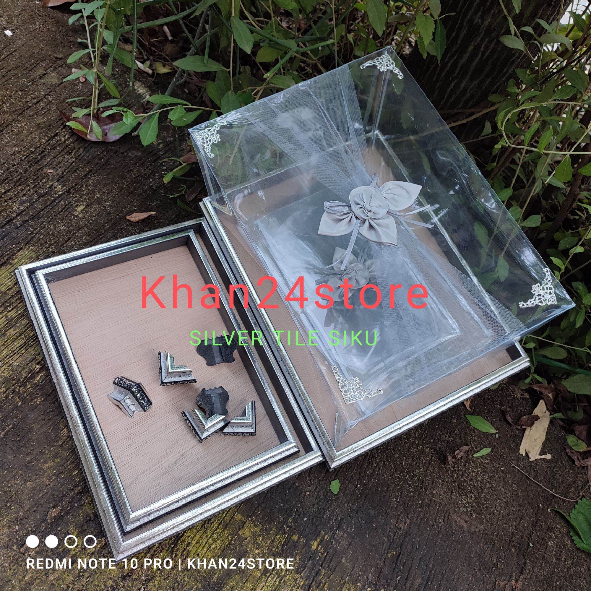 Kotak Hantaran Seserahan Frame Fiber Isi 4 Box Hantaran Lengkap Dengan Tutup Mika