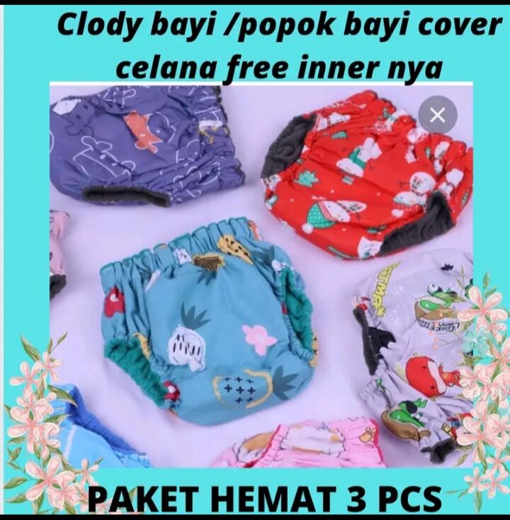 paket hemat isi 3 pcs clodi slup clody bayi cuci ulang
