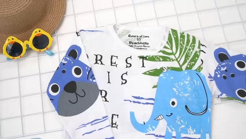 Peachbello Piama Anak Bahan Kaos Full Printing Usia 1-10th