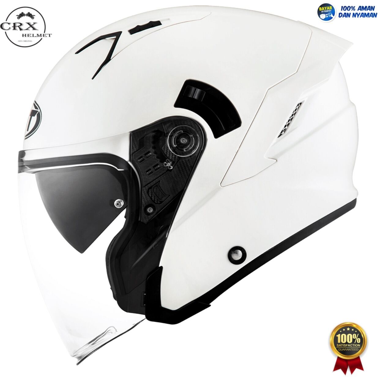 Helm half face kyt nfj solid white original terlaris Lazada Indonesia