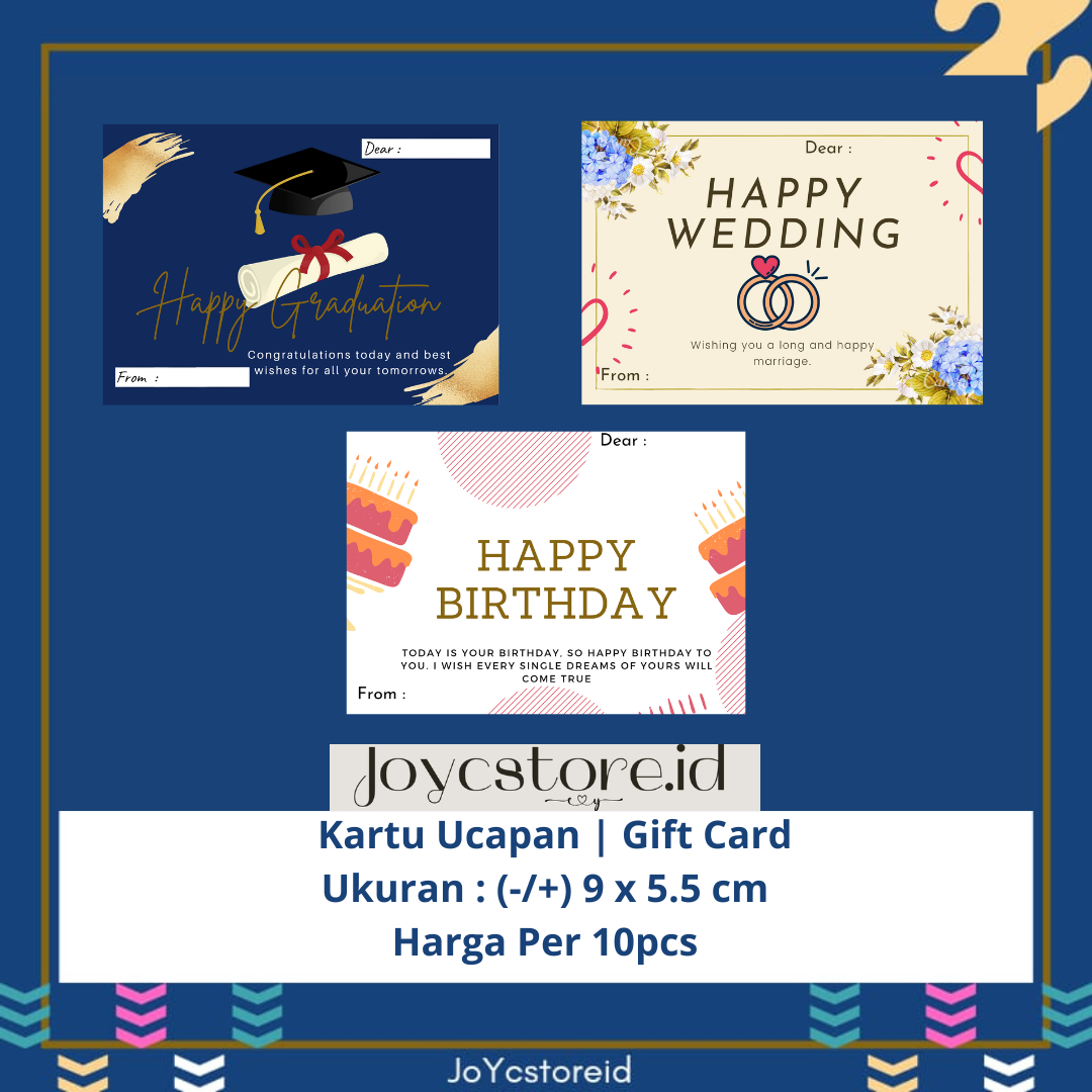 [ 10 pcs ] Kartu Ucapan Happy Birthday | Kartu Ucapan Wedding | Kartu
