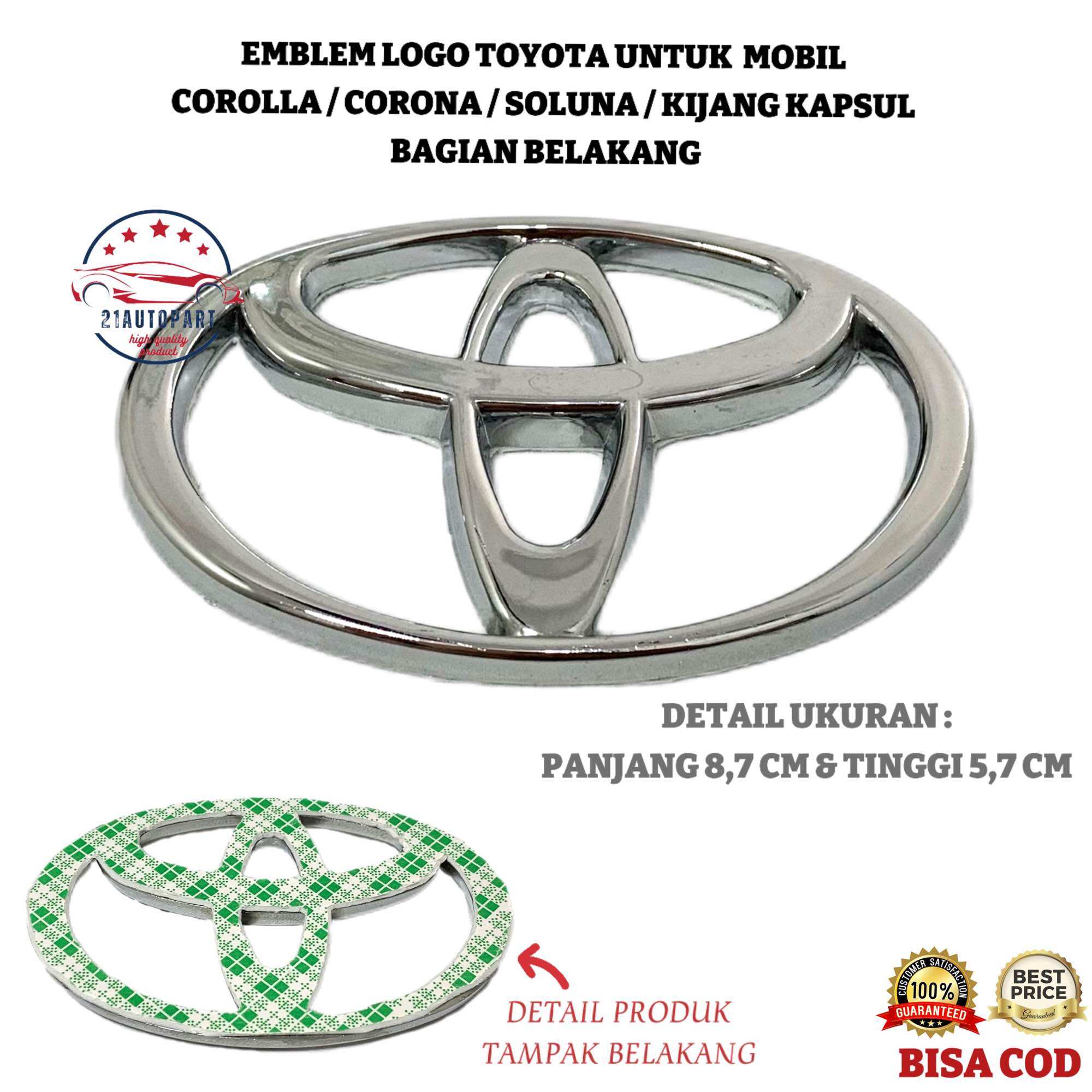 Emblem Logo Toyota untuk Mobil Soluna / Corolla / Corona / Kijang Kapsul Bagian Belakang Giá 37,500 Đồng*Miễn phí vận chuyển