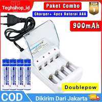 Informasi Produk Doublepow Charger Baterai 4 slot AA/AAA with 4PCS AAA 900mAh - DP-B02￼ Jaga baterai Anda agar kapasitas maksimalnya tidak mudah berkurang. Pengisi daya dari Doublepow ini digunakan untuk mengisi ulang daya baterai jenis AA dan AAA. Charge