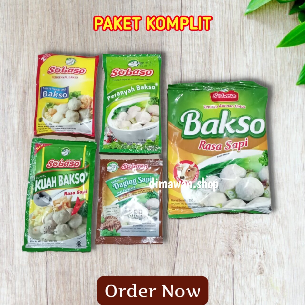 Sobaso Tepung Bakso Paket Komplit Rasa Sapi Bumbu Kuah Daging Sapi