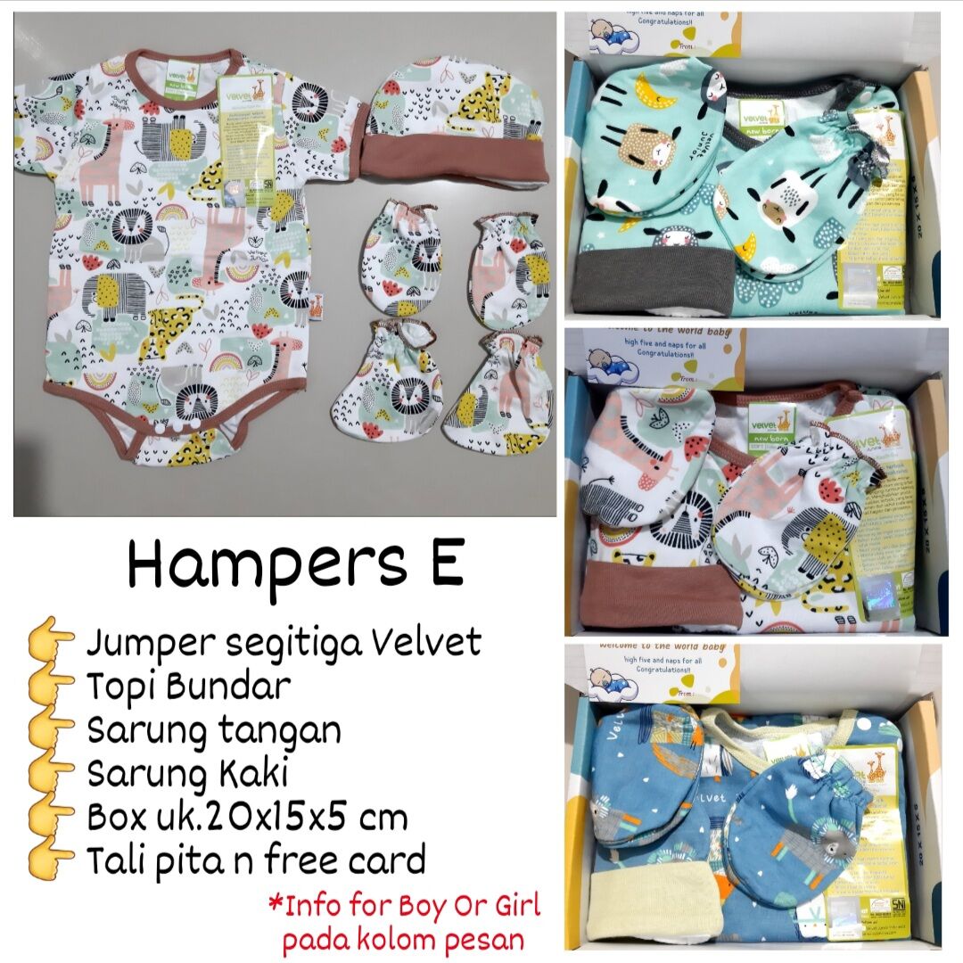 Hampers Baby Newborn E Velvet Segitiga Motif Terbaru