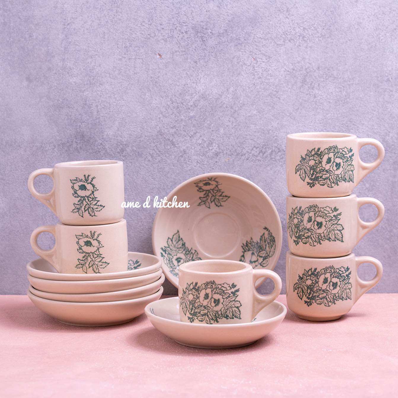 Ready stock / Best seller cangkir lepek set keramik kopi kopitiam + box