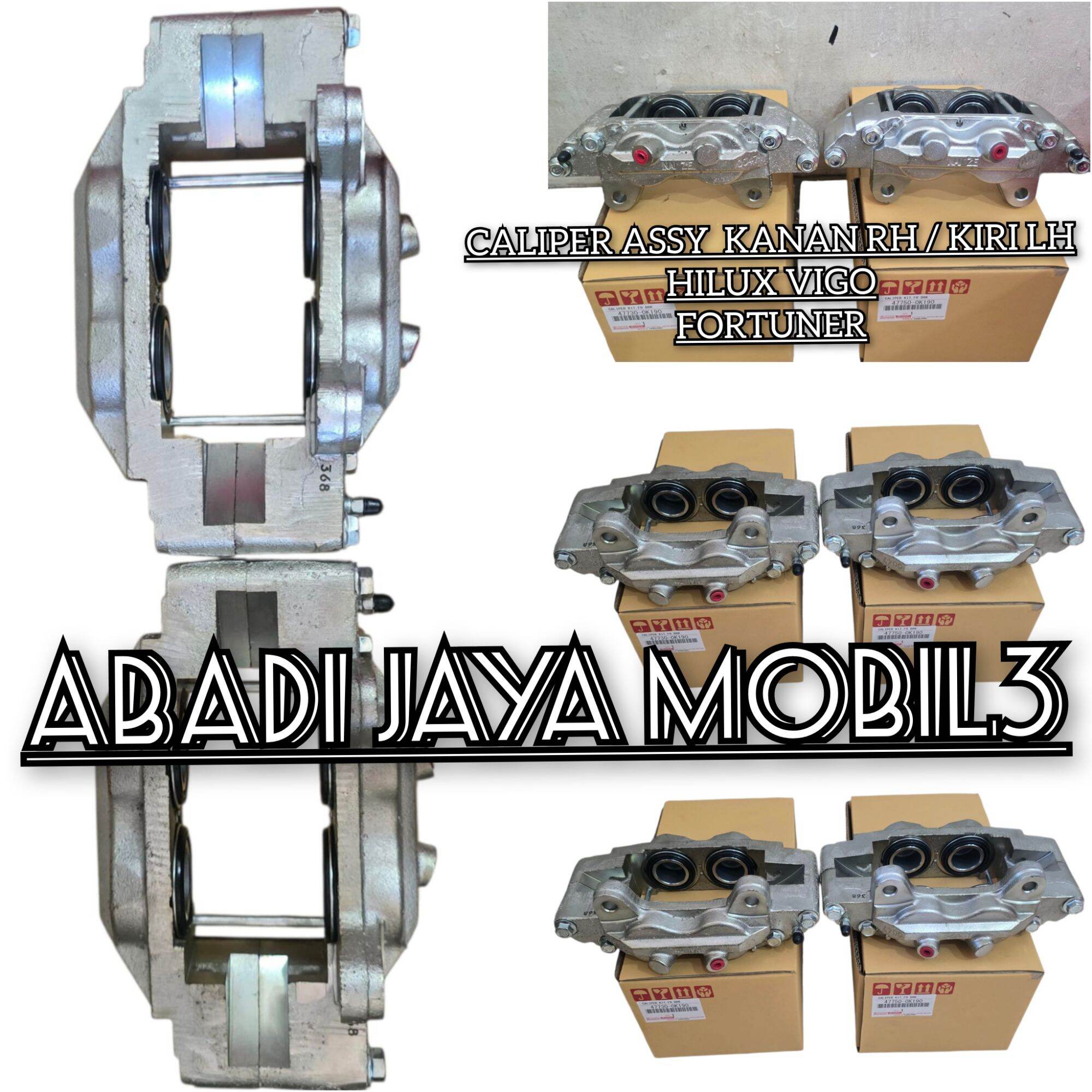CALIPER REM ASSY DEPAN HILUX DC DOUBEL CABIN 4X4 KALIPER REM DEPAN HILUX VIGO KIRI KANAN SET 47730 0K061 / 47750 0K061 Harga 1,650,000 rupiah*Gratis Ongkir