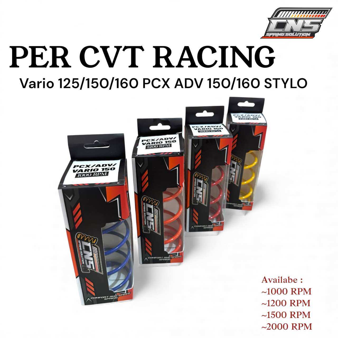 CNS per CVT racing motor lus 150/160 ADV 150/160 Vario 125/150/160 vehicle 1000 rpm 1500 rpm 2000 rpm Harga 28,000 rupiah*Gratis Ongkir