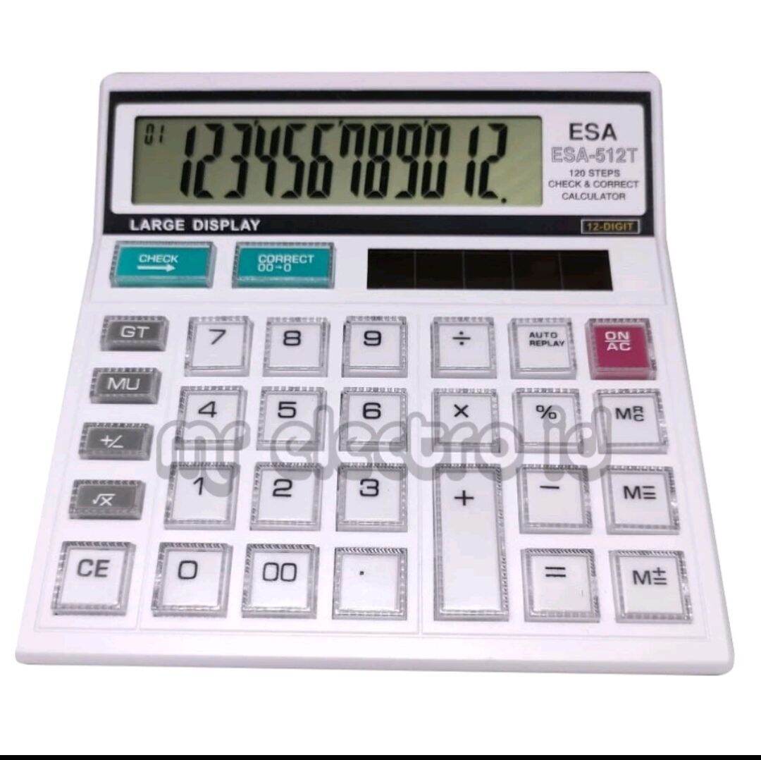 COD -KALKULATOR 2 LAYAR LCD LED 12 DIGITS CHECK CORRECT/KALKULATOR ORIGINAL ESA 8810 LCS LED LAYAR NYALA