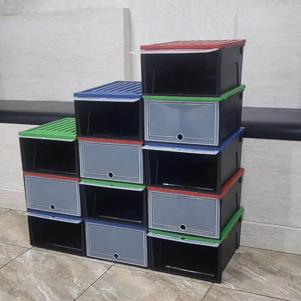 RAK LEMARI SEPATU PLASTIK SUSUN Mini box Tumpuk Susun Tabitha | Lazada ...