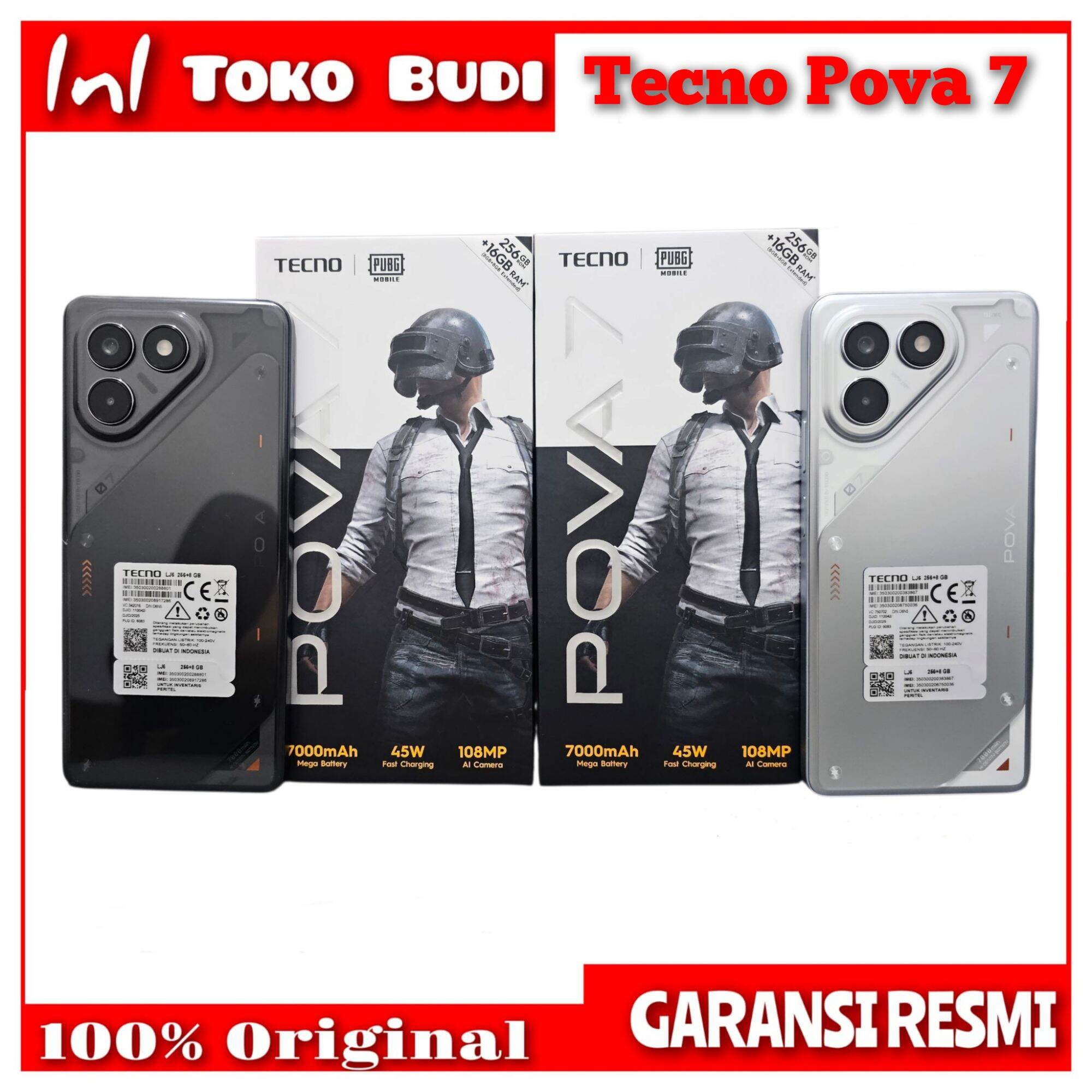 Tecno Pova 7 4g / 5g (8/128 8/256) Official Warranty Harga 2,099,000 rupiah*Gratis Ongkir