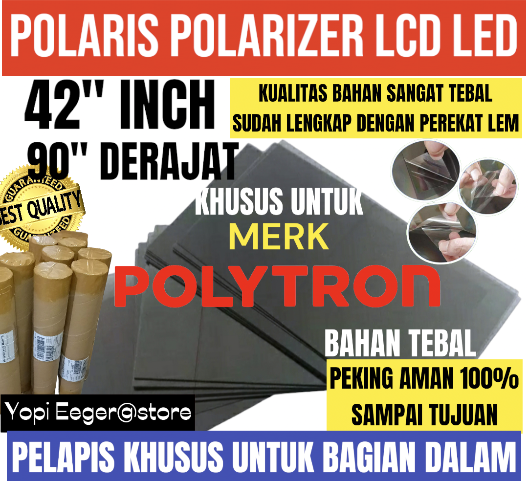 POLARIS POLARIZER LCD LED POLYTRON 42 INCH 90" DERAJAT PELAPIS PLASTIK ...