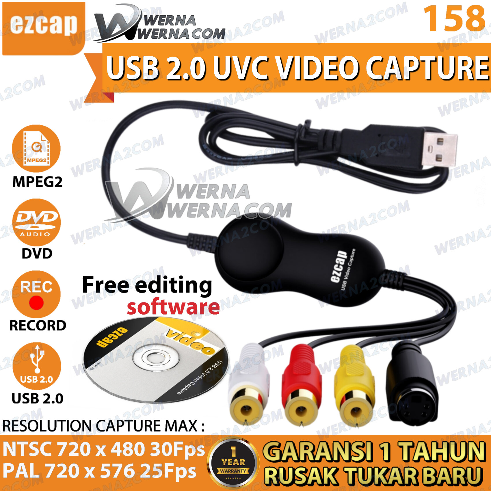 Adapter Ezcap Video Capture Mac Ezcap 158 USB UVC Video Analog