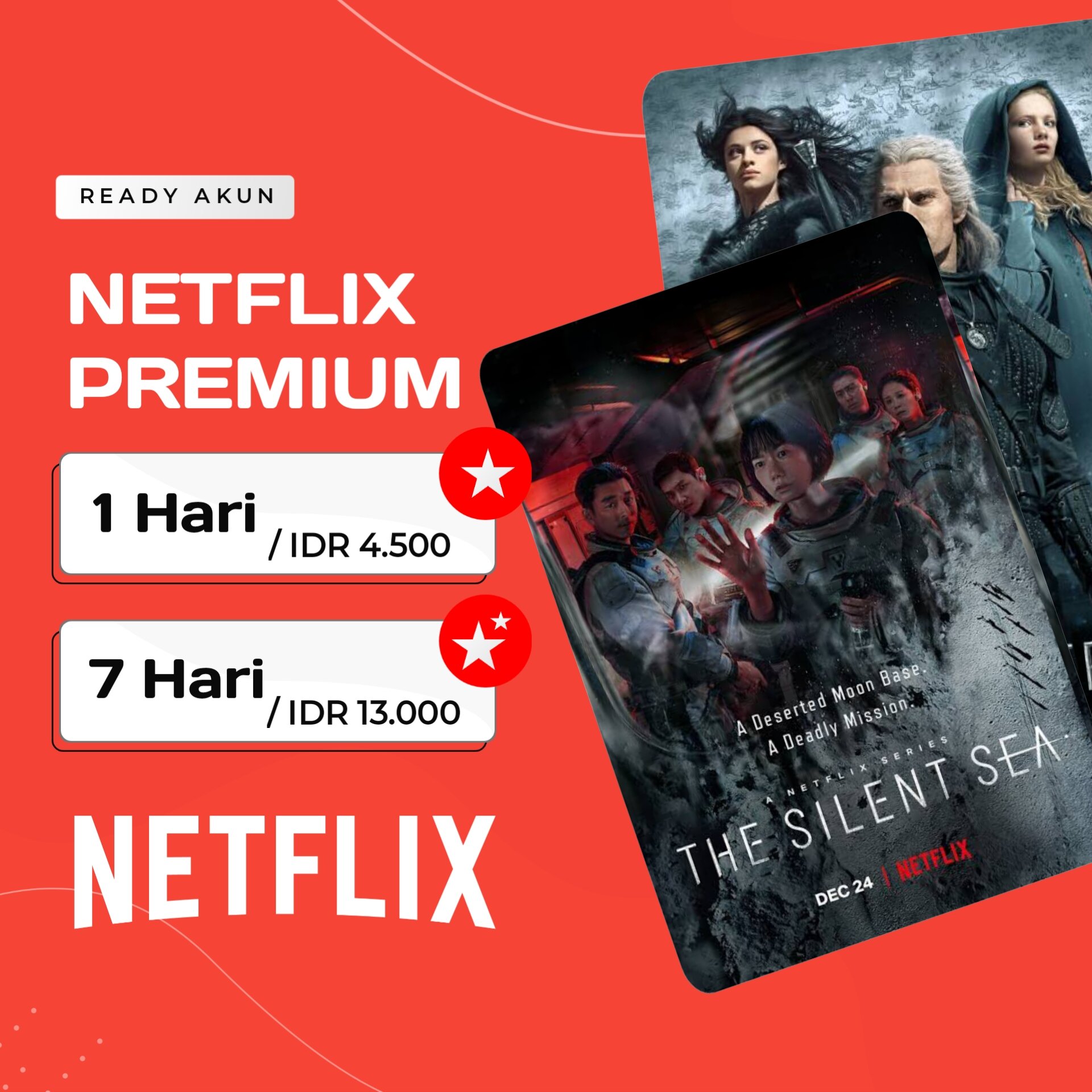 NETFLIX SHARING HARIAN TERMURAH (Bergaransi) Harga 9,500 rupiah*Gratis Ongkir