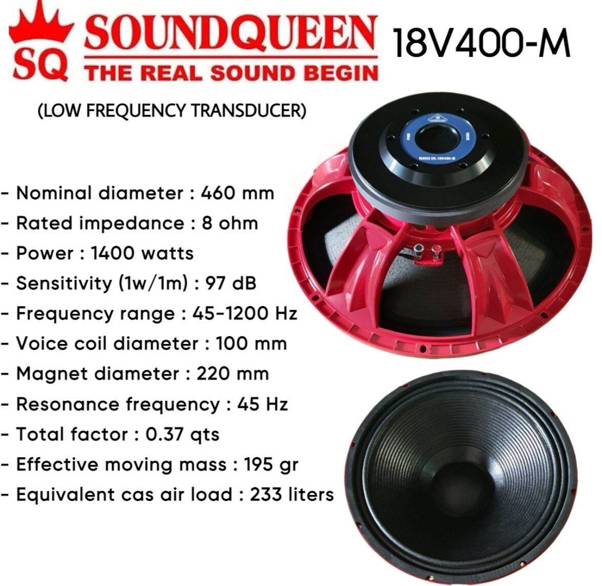 SPEAKER 18 IN SPEAKER 18in SUBWOOFER LAPANGAN Soundqueen 18V400
