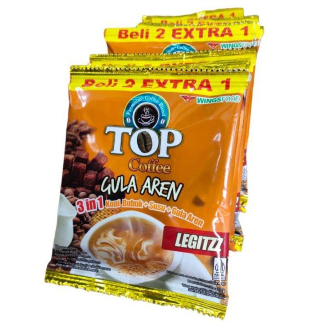 TOP Kopi Gula Aren 3in1 Instant Coffee Sachet 22g (1 renteng isi 15