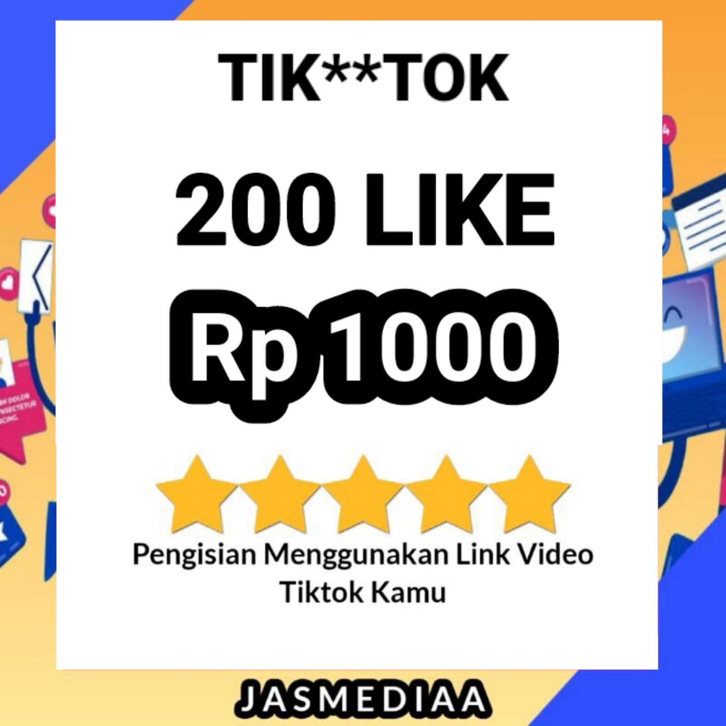 Like TlKTOK Aman Permanen Bergaransi NON DROP Harga 2,000 rupiah*Gratis Ongkir