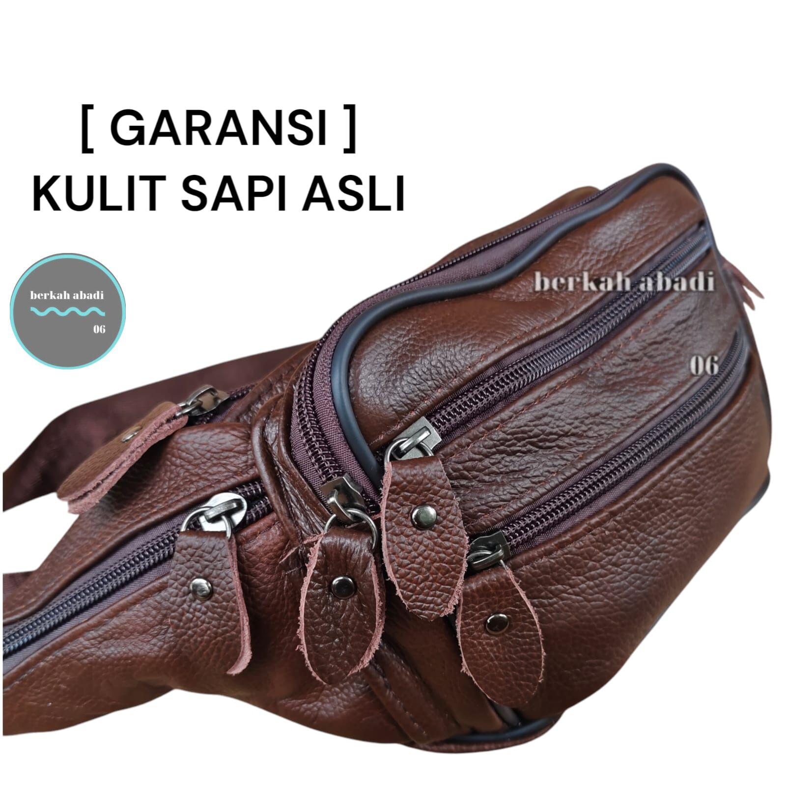 Tas pria kulit bahu pinggang selempang waistbag kulit full multifungsi